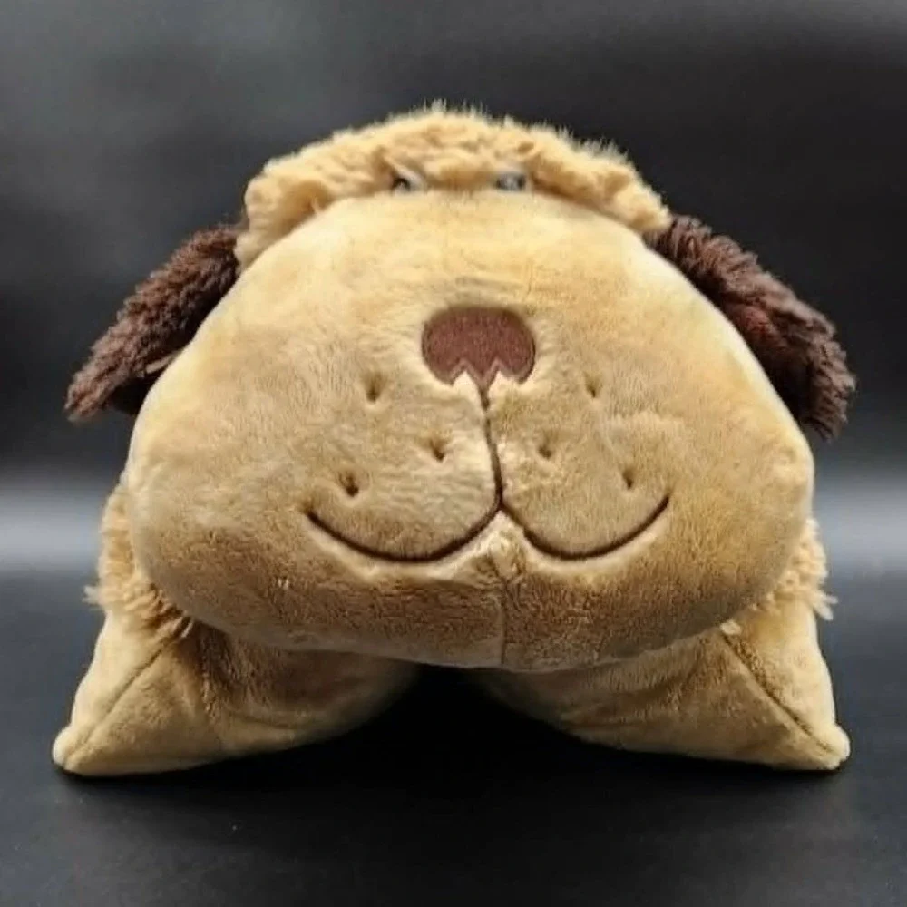 Pillow Pets Tan Brown Puppy Dog Plush Folding Pillow Stuffed Animal Kids Toy 15